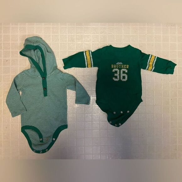 Little Brother Infant Boys Size 6 Months Carters Bodysuit Bundle of 2 - Picture 1 of 8